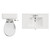 Danbury Satin Grey 800mm Wall Mounted Single Drawer Vanity Unit and Windsor Toilet Suite with Angel Basin View from Top thumbnail