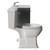 Danbury Satin Grey 800mm Wall Mounted Single Drawer Vanity Unit and Windsor Toilet Suite with Angel Basin Side View thumbnail