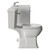 Danbury Satin White 800mm Wall Mounted Single Drawer Vanity Unit and Windsor Toilet Suite with Angel Basin Side View thumbnail
