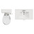 Danbury Satin White 800mm 2 Door Vanity Unit and Windsor Toilet Suite with Angel Basin View from Top thumbnail