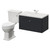 Danbury Satin Anthracite 800mm Wall Mounted Single Drawer Vanity Unit and Windsor Toilet Suite with Glide Basin Right Hand View thumbnail
