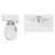 Danbury Satin Grey 800mm Wall Mounted Single Drawer Vanity Unit and Windsor Toilet Suite with Glide Basin View from Top thumbnail