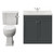 Danbury Satin Grey 800mm 2 Door Vanity Unit and Windsor Toilet Suite with Glide Basin View from Front thumbnail