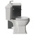 Danbury Satin Grey 800mm 2 Door Vanity Unit and Windsor Toilet Suite with Glide Basin Side View thumbnail