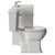 Danbury Satin White 800mm 2 Door Vanity Unit and Windsor Toilet Suite with Glide Basin Side View thumbnail