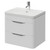 Oslo Gloss White 600mm Wall Mounted 2 Drawer Vanity Unit with Fina Basin Right Hand View thumbnail