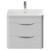 Oslo Gloss White 600mm Wall Mounted 2 Drawer Vanity Unit with Fina Basin View from Front thumbnail