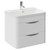 Oslo Gloss White 600mm Wall Mounted 2 Drawer Vanity Unit with Fina Basin Left Hand View thumbnail