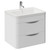 Oslo Gloss White 600mm Wall Mounted 2 Drawer Vanity Unit with Leni Basin Left Hand View thumbnail