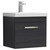 Nuie Athena Charcoal Black 500mm Wall Hung Single Drawer Vanity Unit with 50mm Profile Basin - ATH012D Main Image