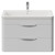 Oslo Gloss White 800mm Wall Mounted 2 Drawer Vanity Unit with Leni Basin View from Front thumbnail