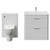 Oslo Gloss White 1350mm Vanity Unit Toilet Suite with Leni Basin View from Front thumbnail