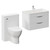 Oslo Gloss White 1350mm Wall Mounted Vanity Unit Toilet Suite with Leni Basin Left Hand View thumbnail
