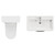 Oslo Gloss White 1350mm Wall Mounted Vanity Unit Toilet Suite with Leni Basin View from Top thumbnail