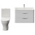 Oslo Gloss White 1350mm Wall Mounted Vanity and Jubilee Toilet Suite with Leni Basin View from Front thumbnail