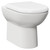 Denvor D Shaped Comfort Height Back to Wall Toilet Pan with Seat Left Hand View thumbnail