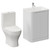 Vela 460 Satin White 600mm 2 Door Vanity Unit and Jubilee Toilet Suite with Anya Basin Left Hand View thumbnail