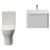 Vela 460 Gloss White 600mm Wall Mounted Single Drawer Vanity Unit and Jubilee Toilet Suite with Anya Basin View from Front thumbnail