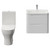 Vela 460 Gloss White 600mm Wall Mounted 2 Drawer Vanity Unit and Jubilee Toilet Suite with Anya Basin View from Front thumbnail