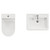 Vela 460 Satin White 600mm Wall Mounted 2 Drawer Vanity Unit and Jubilee Toilet Suite with Anya Basin Top View thumbnail