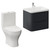 Vela 460 Satin Anthracite 600mm Wall Mounted 2 Drawer Vanity Unit and Jubilee Toilet Suite with Anya Basin Left Hand View thumbnail