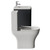 Vela 460 Satin Anthracite 600mm Wall Mounted 2 Drawer Vanity Unit and Jubilee Toilet Suite with Anya Basin View from Side thumbnail