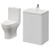 Vela 460 Gloss White 600mm 2 Door Vanity Unit and Jubilee Toilet Suite with Fina Basin Right Hand View thumbnail