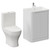 Vela 460 Satin White 600mm 2 Door Vanity Unit and Jubilee Toilet Suite with Fina Basin Left Hand View thumbnail