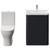 Vela 460 Satin Anthracite 600mm 2 Door Vanity Unit and Jubilee Toilet Suite with Fina Basin View from Front thumbnail