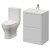 Vela 460 Satin White 600mm 2 Drawer Vanity Unit and Jubilee Toilet Suite with Fina Basin Right Hand View thumbnail