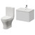 Vela 460 Gloss White 600mm Wall Mounted Single Drawer Vanity Unit and Jubilee Toilet Suite with Fina Basin Right Hand View thumbnail