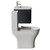 Vela 460 Satin Anthracite 600mm Wall Mounted Single Drawer Vanity Unit and Jubilee Toilet Suite with Fina Basin View from Side thumbnail