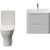 Vela 460 Satin White 600mm Wall Mounted 2 Drawer Vanity Unit and Jubilee Toilet Suite with Fina Basin View from Front thumbnail