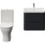 Vela 460 Satin Anthracite 600mm Wall Mounted 2 Drawer Vanity Unit and Jubilee Toilet Suite with Fina Basin View from Front thumbnail