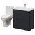 Vela 460 Satin Anthracite 800mm 2 Drawer Vanity Unit and Jubilee Toilet Suite with Anya Basin Right Hand View thumbnail