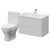 Vela 460 Satin White 800mm Wall Mounted 2 Drawer Vanity Unit and Jubilee Toilet Suite with Anya Basin Right Hand View thumbnail