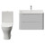 Vela 460 Satin White 800mm Wall Mounted 2 Drawer Vanity Unit and Jubilee Toilet Suite with Anya Basin View from Front thumbnail