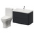 Vela 460 Satin Anthracite 800mm Wall Mounted 2 Drawer Vanity Unit and Jubilee Toilet Suite with Anya Basin Right Hand View thumbnail