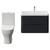 Vela 460 Satin Anthracite 800mm Wall Mounted 2 Drawer Vanity Unit and Jubilee Toilet Suite with Anya Basin View from Front thumbnail