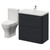 Vela 460 Satin Anthracite 800mm 2 Drawer Vanity Unit and Jubilee Toilet Suite with Fina Basin Right Hand View thumbnail