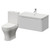 Vela 460 Satin White 800mm Wall Mounted Single Drawer Vanity Unit and Jubilee Toilet Suite with Fina Basin Right Hand View thumbnail