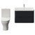 Vela 460 Satin Anthracite 800mm Wall Mounted 2 Drawer Vanity Unit and Jubilee Toilet Suite with Fina Basin View from Front thumbnail