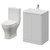 Vela 450 Satin White 600mm 2 Door Vanity Unit and Jubilee Toilet Suite with Leni Basin Right Hand View thumbnail