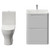 Vela 450 Satin White 600mm 2 Drawer Vanity Unit and Jubilee Toilet Suite with Leni Basin View from Front thumbnail