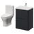 Vela 450 Satin Anthracite 600mm 2 Drawer Vanity Unit and Jubilee Toilet Suite with Leni Basin Right Hand View thumbnail