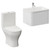 Vela 450 Gloss White 600mm Wall Mounted Single Drawer Vanity Unit and Jubilee Toilet Suite with Leni Basin Left Hand View thumbnail