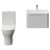 Vela 450 Satin White 600mm Wall Mounted Single Drawer Vanity Unit and Jubilee Toilet Suite with Leni Basin View from Front thumbnail