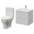 Vela 450 Satin White 600mm Wall Mounted 2 Drawer Vanity Unit and Jubilee Toilet Suite with Leni Basin Right Hand View thumbnail