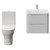 Vela 450 Satin White 600mm Wall Mounted 2 Drawer Vanity Unit and Jubilee Toilet Suite with Leni Basin View from Front thumbnail