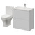 Vela 450 Satin White 800mm 2 Drawer Vanity Unit and Jubilee Toilet Suite with Leni Basin Right Hand View thumbnail